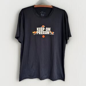 Nike Athletic Shirt “Keep on Pressin’” Dri-Fit Training T-Shirt Orange Juice L